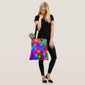 Neon Regenboog Bokeh Lichten Abstract Tote Bag (Op model)