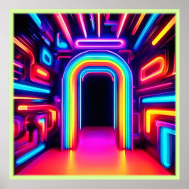 Neon Regenboog Gateway Poster