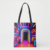 Neon Regenboog Gateway Tote Bag (Voorkant)