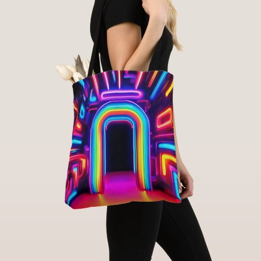 Neon Regenboog Gateway Tote Bag (Dichtbij)