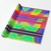 Neon regenboog gestreept inpakpapier (Uitgerold)