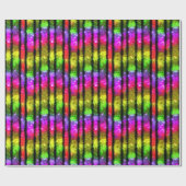Neon Regenboog Glans Strepen Cadeaupapier (Vlak)
