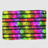 Neon Regenboog Glans Strepen Golfhanddoek (Horizontaal)