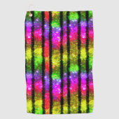 Neon Regenboog Glans Strepen Golfhanddoek (Voorkant)