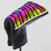 Neon Regenboog Glans Strepen Golfheadcover (3/4 voorkant)