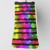 Neon Regenboog Glans Strepen Golfheadcover (Draai 90)