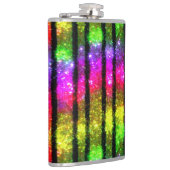 Neon Regenboog Glans Strepen Heupfles (Rechts)