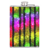 Neon Regenboog Glans Strepen Heupfles (Achterkant)