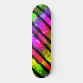 Neon Regenboog Glans Strepen Persoonlijk Skateboard (Voorkant)
