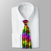 Neon Regenboog Glans Strepen Stropdas (Gebonden)