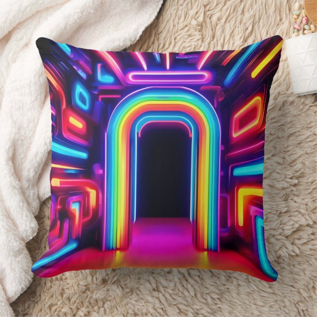 Neon Regenboog Ingang Kussen (Deken)