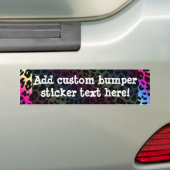 Neon Regenboog Luipaard Patroon Print Bumpersticker (Op auto)