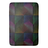 Neon regenboog prisma vierkanten op zwart badmat (Voorkant Verticaal)