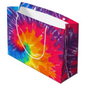 Neon Regenboog Retro Tie Dye Design Groot Cadeauzakje (Achterkant Gekanteld)