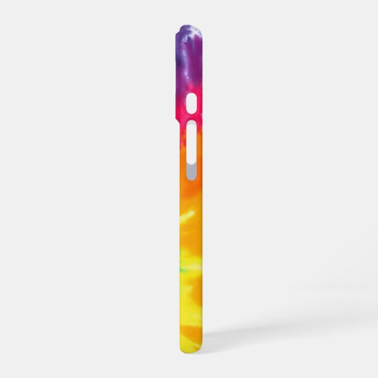 Neon Regenboog Retro Tie Dye Design iPhone 16 Hoesje (Linkerkant)