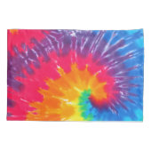 Neon Regenboog Retro Tie Dye Design Kussensloop (Achterkant-Links)