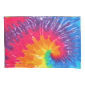 Neon Regenboog Retro Tie Dye Design Kussensloop (Voorkant-Links)
