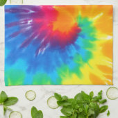 Neon Regenboog Retro Tie Dye Design Theedoek (Gevouwen)