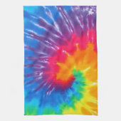 Neon Regenboog Retro Tie Dye Design Theedoek (Verticaal)