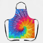 Neon Regenboog Retro Tie Dye Ontwerp Schort (Voorkant)