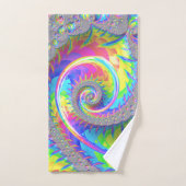 Neon regenboog spiraal fractal Abstracte digitale Bad Handdoek (Handdoek)