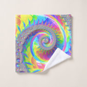 Neon regenboog spiraal fractal Abstracte digitale Bad Handdoek (Wasdoekje)
