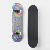 Neon regenboog spiraal fractal Abstracte digitale  Persoonlijk Skateboard (Voorkant)