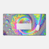 Neon Regenboog Spiraal Fractale Abstracte Digitale Bureaumat (Keyboard & Muis)