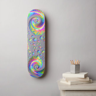 Neon Regenboog Spiraal Fractale Abstracte Digitale Persoonlijk Skateboard