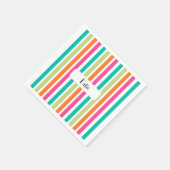 Neon regenboog strepen leuk retro servet (Hoek)