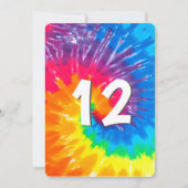 Neon Regenboog Tie Dye 12e Verjaardag Uitnodiging (Voorkant)