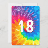 Neon Regenboog Tie Dye 18e Verjaardag Uitnodiging (Voorkant)
