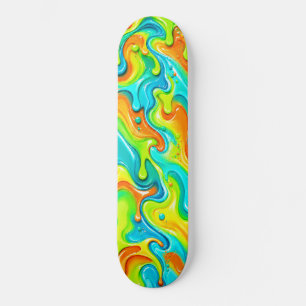 Neon Regenboog Vloeibare Draaikolk Slijm Smeltende Persoonlijk Skateboard