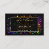 Neon regenboogpenseelstreken visitekaartje (Achterkant)