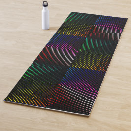 Neon Regenboogprisma Op Zwart Yogamat