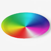 Neon Regenboogwerveling Papieren Bordje (Gekanteld)