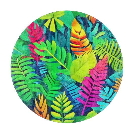 Neon Regenwoud Fantasie Snijplank (Voorkant)