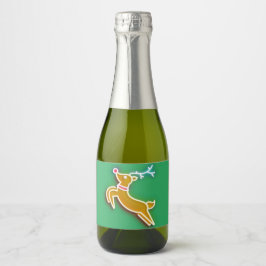 Neon rendier sparkling wijnetiket