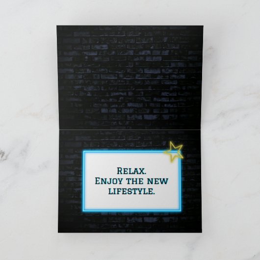 Neon Retirement Marquee op Brick Kaart (Binnen)