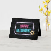 Neon Retirement Marquee op Brick Kaart (Gele Bloem)