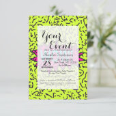 Neon Retro 80's 90's gehuild Wauw!Typografie Kaart (Staand voorkant)