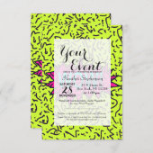 Neon Retro 80's 90's gehuild Wauw!Typografie Kaart (Voorkant / Achterkant)