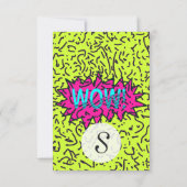 Neon Retro 80's 90's gekraakt Wow! Typografie Bedankkaart (Achterkant)