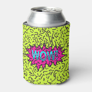 Neon Retro 80's 90's gekraakt Wow! Typografie Blikjeskoeler