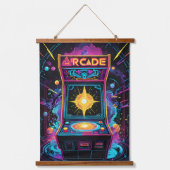 Neon Retro 80s Arcade spel Hangend Wandkleed (Voorkant 2)