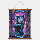 Neon Retro 80s Arcade spel Hangend Wandkleed (Voorkant 3)