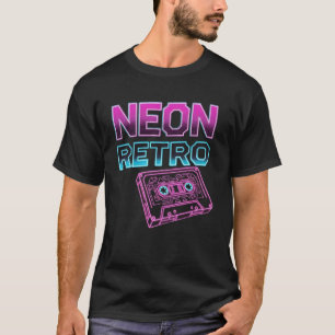 NEON RETRO – 80s Arcade Synthwave Cassette T-shirt