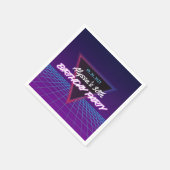 Neon Retro 80s thema Paarse roze verjaardagsfeestj Servet (Hoek)