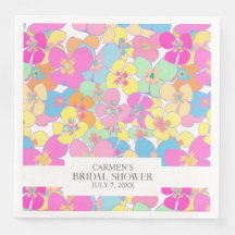 Neon Retro Bloem Roze Mooie Chique Bruiloft Feest