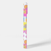 Neon Retro Bloemen Roze Monogram Case-Mate iPhone Case (Achterkant / Rechts)